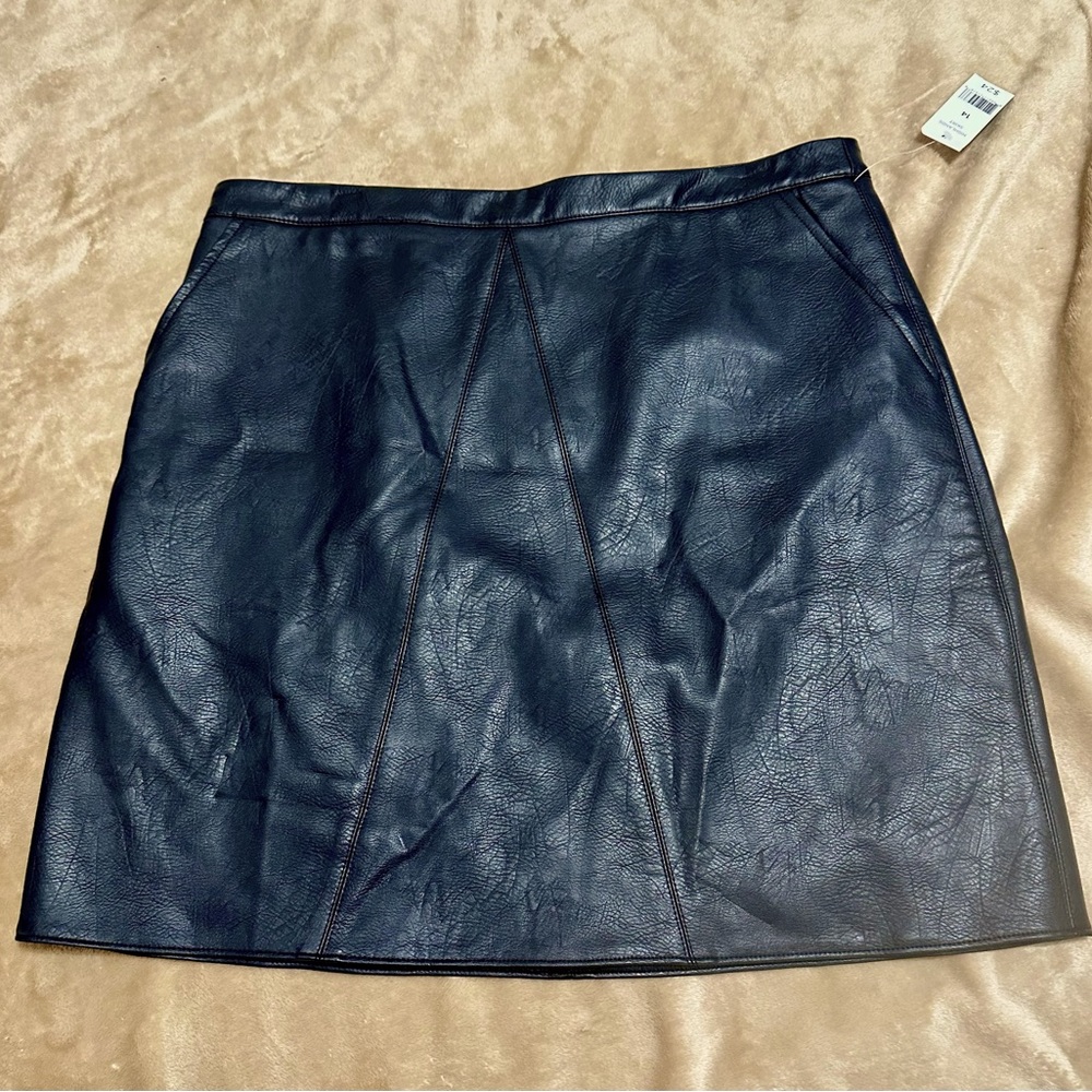 Black Faux Leather Skirt